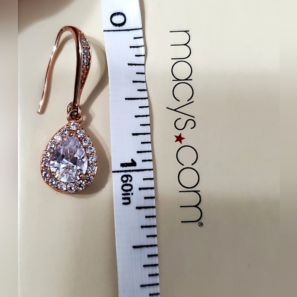 Rose Gold Plated 2 Pc Crystal Earrings & Bracelet Jewelry Set - Picture 17 of 17